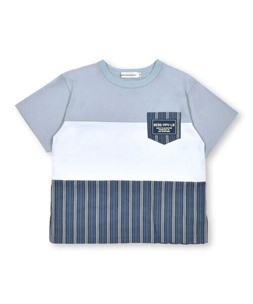BeBe Petits Pois Vert / ベベ プチ ポワ ヴェール Tシャツ | 天竺配色＋ストライプ切り替えTシャツ(95~150cm) | 詳細12
