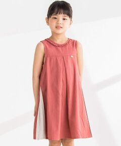 綿麻サイド配色ワンピース(95~150cm)