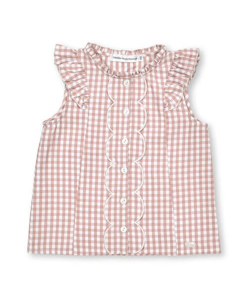 BeBe Petits Pois Vert / ベベ プチ ポワ ヴェール Tシャツ | ギンガムスカラップブラウス(95~150cm) | 詳細12