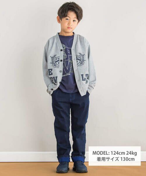 BeBe Petits Pois Vert / ベベ プチ ポワ ヴェール カーディガン・ボレロ | 【店舗限定】厚ワッフルチェックパッチワーク刺しゅうカーディガン(95~150cm) | 詳細9