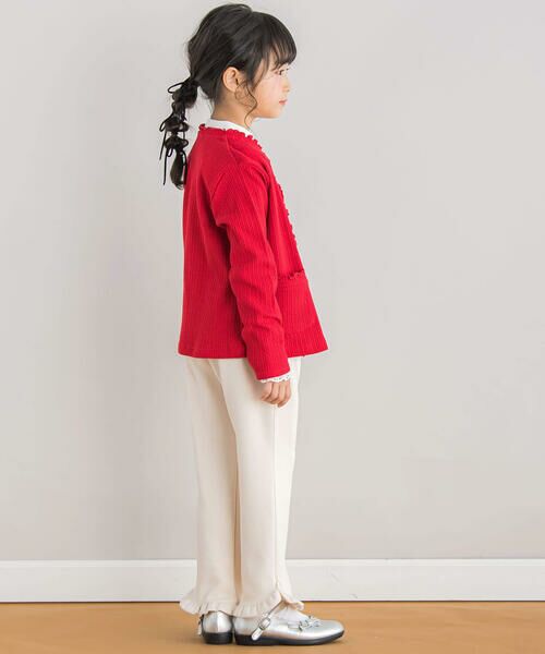 BeBe Petits Pois Vert / ベベ プチ ポワ ヴェール チノ・ワークパンツ | 【店舗限定】ポンチ裾タックロングパンツ(95~150cm) | 詳細1