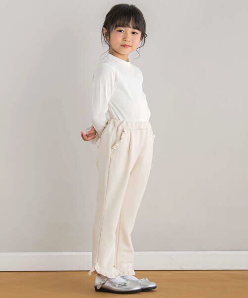 BeBe Petits Pois Vert / ベベ プチ ポワ ヴェール チノ・ワークパンツ | 【店舗限定】ポンチ裾タックロングパンツ(95~150cm) | 詳細2