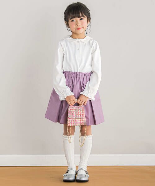 BeBe Petits Pois Vert / ベベ プチ ポワ ヴェール ミニ・ひざ丈スカート | 【店舗限定】ウエストリボンスカート(100~160cm) | 詳細4