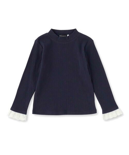 BeBe Petits Pois Vert / ベベ プチ ポワ ヴェール Tシャツ | 【店舗限定】リブ袖レーストップス(95~160cm) | 詳細12