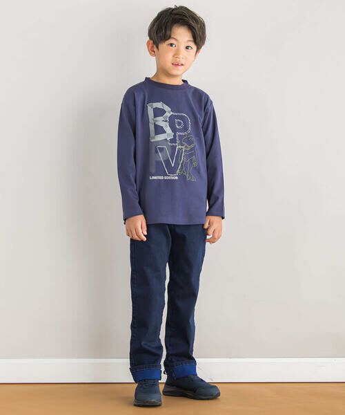 BeBe Petits Pois Vert / ベベ プチ ポワ ヴェール Tシャツ | 【店舗限定】ロゴ恐竜プリントTシャツ(95~160cm) | 詳細1