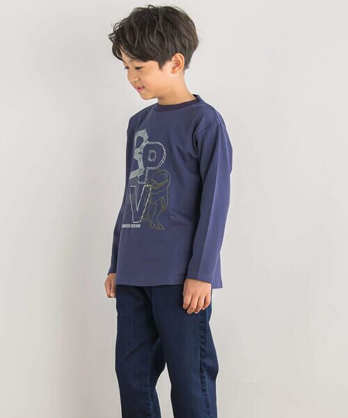 BeBe Petits Pois Vert / ベベ プチ ポワ ヴェール Tシャツ | 【店舗限定】ロゴ恐竜プリントTシャツ(95~160cm) | 詳細2