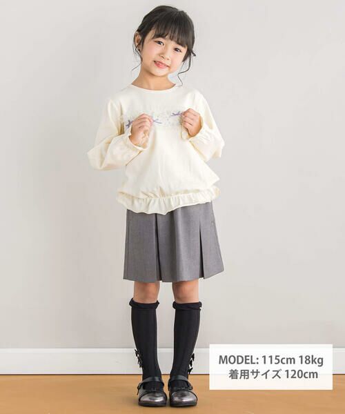 BeBe Petits Pois Vert / ベベ プチ ポワ ヴェール Tシャツ | 【店舗限定】花プリント天竺トップス(95~150cm) | 詳細1