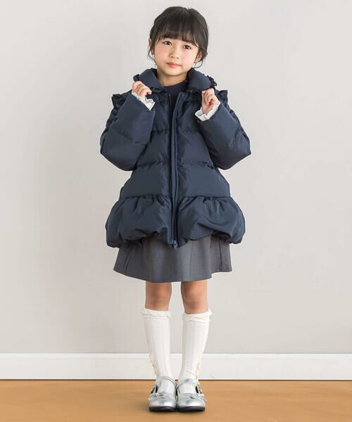 BeBe Petits Pois Vert / ベベ プチ ポワ ヴェール ダウンジャケット・ベスト | 【店舗限定】タフタ＋ポンチ２WAYダウンコート(95~160cm) | 詳細1