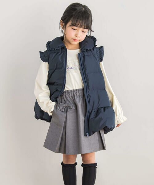 BeBe Petits Pois Vert / ベベ プチ ポワ ヴェール ダウンジャケット・ベスト | 【店舗限定】タフタ＋ポンチ２WAYダウンコート(95~160cm) | 詳細3