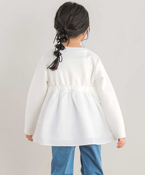 BeBe Petits Pois Vert / ベベ プチ ポワ ヴェール スウェット | 【店舗限定】ポンチ＋花ジャガードスカラップトップス(95~160cm) | 詳細3