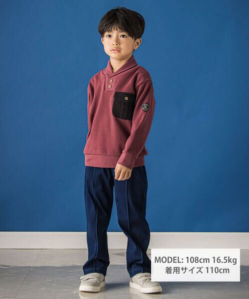 BeBe Petits Pois Vert / ベベ プチ ポワ ヴェール デニムパンツ | 【店舗限定】フロントタックボンディングデニムパンツ(95~150cm) | 詳細2