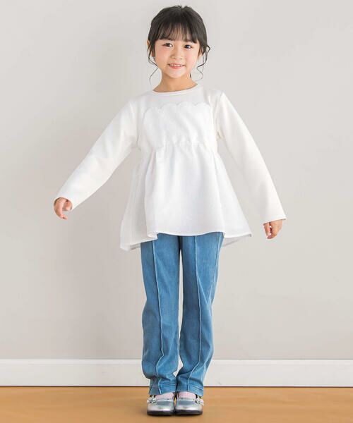 BeBe Petits Pois Vert / ベベ プチ ポワ ヴェール デニムパンツ | 【店舗限定】フロントタックボンディングデニムパンツ(95~150cm) | 詳細12