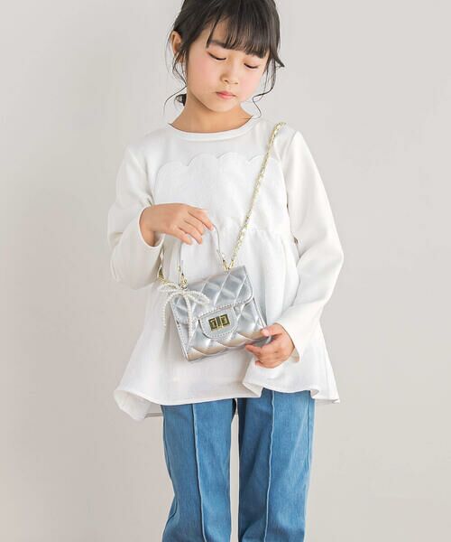 BeBe Petits Pois Vert / ベベ プチ ポワ ヴェール バッグ | 【店舗限定】パールリボンチャーム付きチェーンBAG | 詳細4