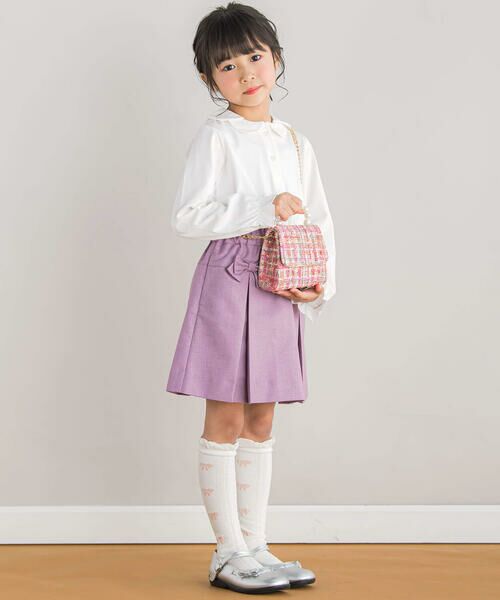 BeBe Petits Pois Vert / ベベ プチ ポワ ヴェール ソックス | 【店舗限定】リボンラインハイソックス(17~24cm) | 詳細1