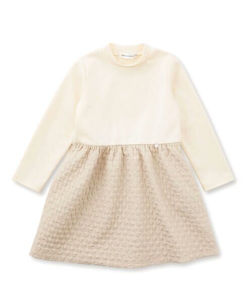 BeBe Petits Pois Vert / ベベ プチ ポワ ヴェール ミニ丈・ひざ丈ワンピース | 【店舗限定】ポンチ＋キルトジャガードワンピース(95~150cm) | 詳細1