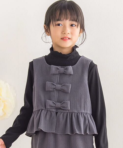 BeBe Petits Pois Vert / ベベ プチ ポワ ヴェール セットアップ | 【店舗限定】リボンポイントセットアップ(95~150cm) | 詳細11