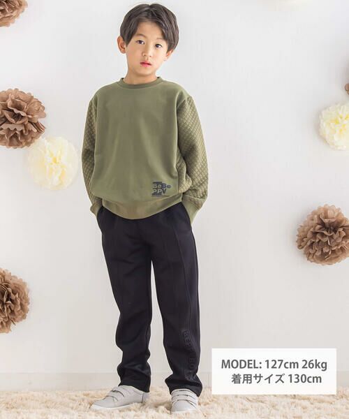 BeBe Petits Pois Vert / ベベ プチ ポワ ヴェール スウェット | 【店舗限定】ひし型キルトジャガードトレーナー(95~160cm) | 詳細1