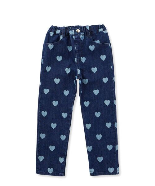 BeBe Petits Pois Vert / ベベ プチ ポワ ヴェール チノ・ワークパンツ | 【店舗限定】ハート抜染デニムパンツ(95~150cm) | 詳細1