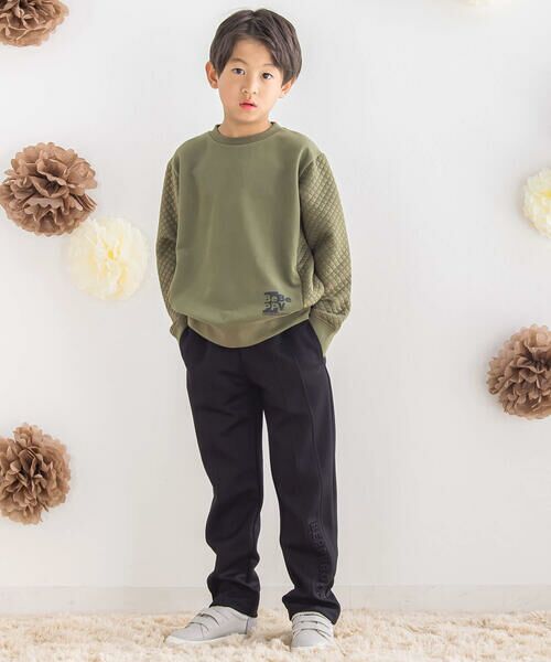 BeBe Petits Pois Vert / ベベ プチ ポワ ヴェール チノ・ワークパンツ | 【店舗限定】ポンチエンボス加工ロングパンツ(95~160cm) | 詳細1