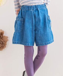 【店舗限定】ストレッチデニムキュロットパンツ(95~160cm)