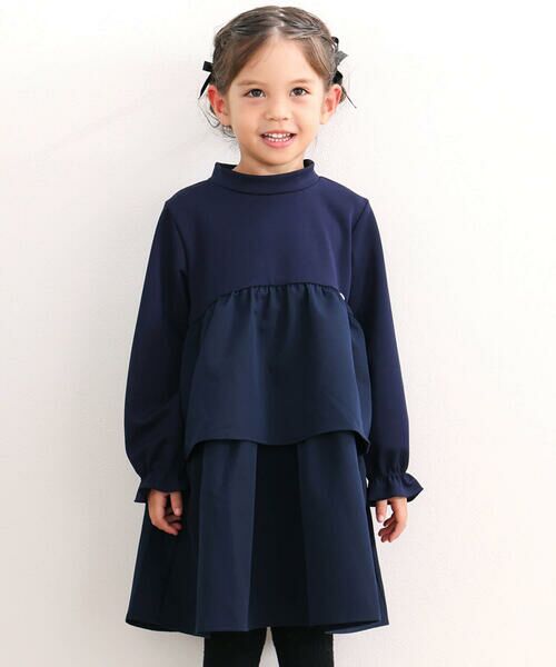 BeBe Petits Pois Vert / ベベ プチ ポワ ヴェール ミニ丈・ひざ丈ワンピース | 【店舗限定】無地orチェック 柄違いワンピース(95~150cm) | 詳細2