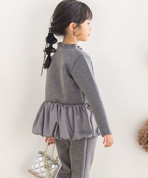 BeBe Petits Pois Vert / ベベ プチ ポワ ヴェール セットアップ | 【店舗限定】ポンチサテントップス+パンツ セットアップ(95~150cm) | 詳細9