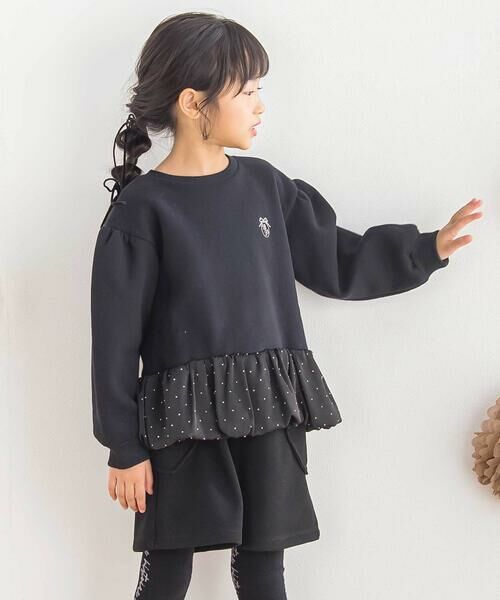 BeBe Petits Pois Vert / ベベ プチ ポワ ヴェール スウェット | 【店舗限定】裏起毛＋キラキラストーントレーナー(95~150cm) | 詳細8