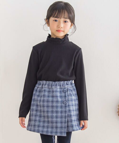 BeBe Petits Pois Vert / ベベ プチ ポワ ヴェール ミニ・ひざ丈スカート | 【店舗限定】巻きスカート風キュロットパンツ(95~150cm) | 詳細13