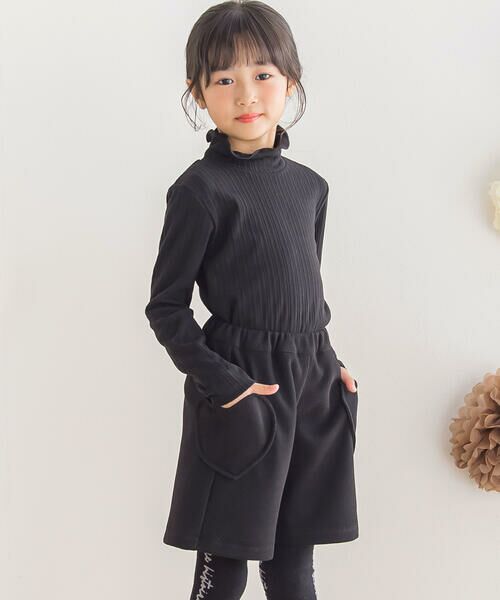 BeBe Petits Pois Vert / ベベ プチ ポワ ヴェール ミニ・ひざ丈スカート | 【店舗限定】ハートポケットニットコールキュロットパンツ(95~160cm) | 詳細10