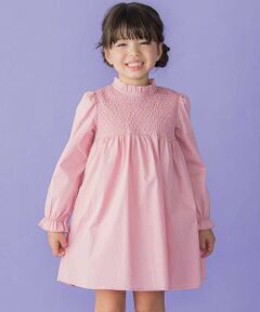 BeBe Petits Pois Vert / ベベ プチ ポワ ヴェール ミニ丈・ひざ丈ワンピース | スモッキングワンピース(95~150cm)