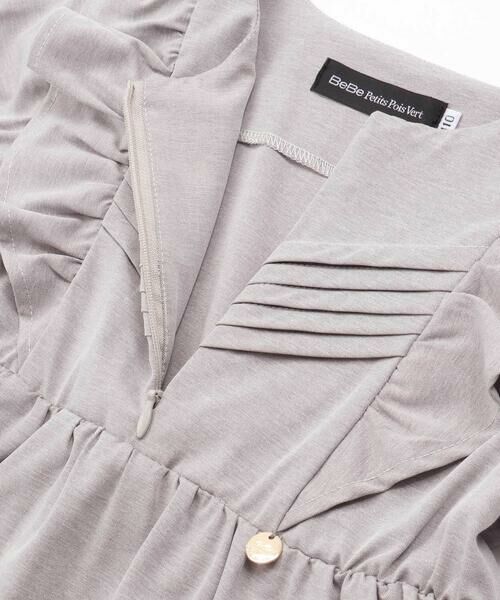 BeBe Petits Pois Vert / ベベ プチ ポワ ヴェール ミニ丈・ひざ丈ワンピース | センタータックパフスリーブワンピース(95~150cm) | 詳細12