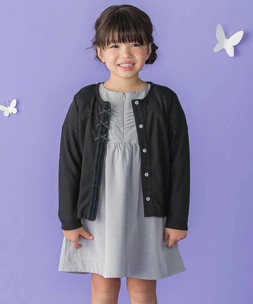 BeBe Petits Pois Vert / ベベ プチ ポワ ヴェール ミニ丈・ひざ丈ワンピース | センタータックパフスリーブワンピース(95~150cm) | 詳細8