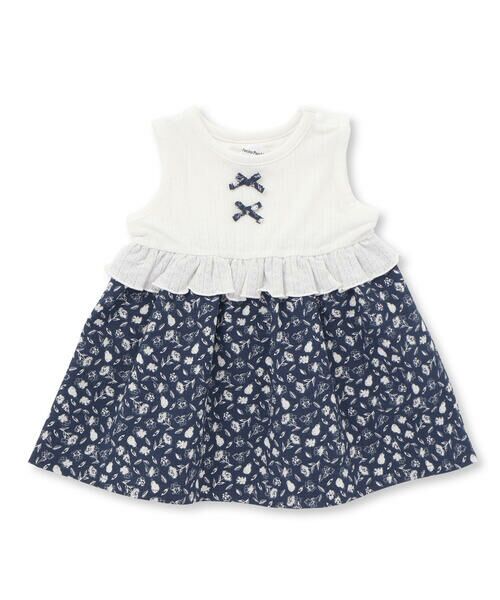 BeBe Petits Pois Vert / ベベ プチ ポワ ヴェール ベビー・キッズウエア | 【お揃い】花柄ワンピース+カーディガン セット(70~90cm) | 詳細2