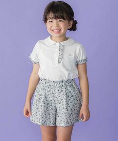 BeBe Petits Pois Vert / ベベ プチ ポワ ヴェール Tシャツ | 【お揃い】カノコTシャツ＋花柄ショートパンツ セット(95~150cm)