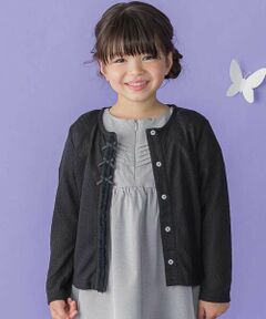 BeBe Petits Pois Vert / ベベ プチ ポワ ヴェール カーディガン・ボレロ | チュールテープリボンポイントカーディガン(95~160cm)