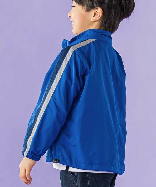 BeBe Petits Pois Vert / ベベ プチ ポワ ヴェール ナイロンジャケット | ドローコード付き配色タフタジャケット(95~150cm) | 詳細4