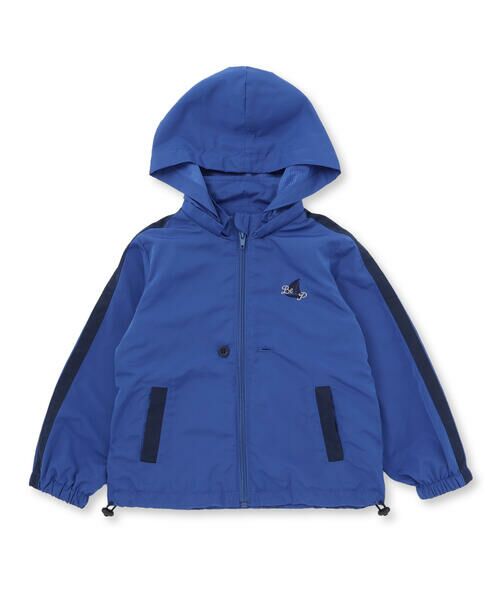 BeBe Petits Pois Vert / ベベ プチ ポワ ヴェール ナイロンジャケット | ドローコード付き配色タフタジャケット(95~150cm) | 詳細5