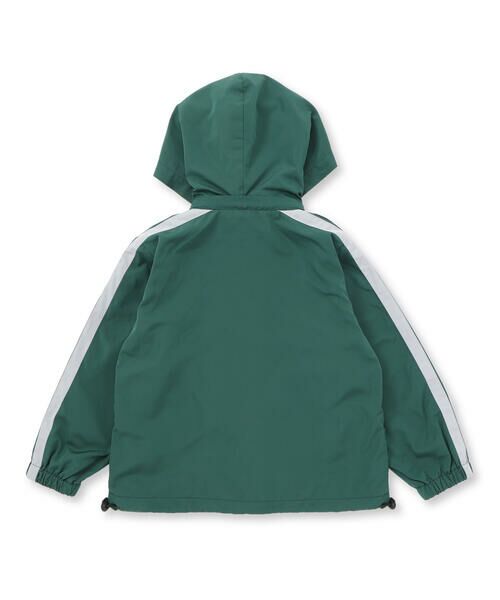 BeBe Petits Pois Vert / ベベ プチ ポワ ヴェール ナイロンジャケット | ドローコード付き配色タフタジャケット(95~150cm) | 詳細12