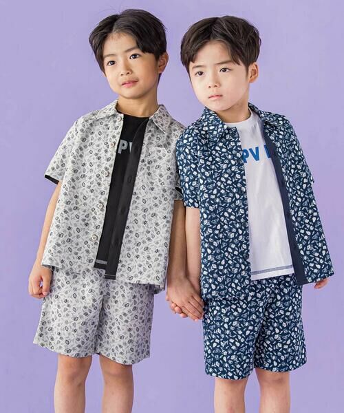 BeBe Petits Pois Vert / ベベ プチ ポワ ヴェール シャツ・ブラウス | 【お揃い】ボタニカル柄シャツ(95~150cm) | 詳細2