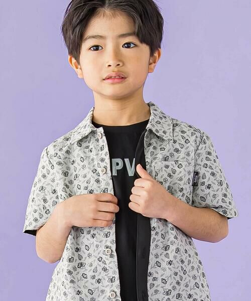 BeBe Petits Pois Vert / ベベ プチ ポワ ヴェール シャツ・ブラウス | 【お揃い】ボタニカル柄シャツ(95~150cm) | 詳細8