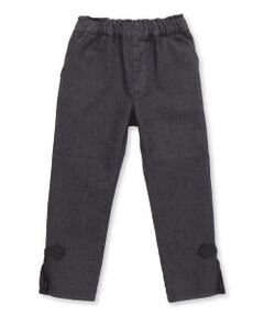 BeBe Petits Pois Vert / ベベ プチ ポワ ヴェール チノ・ワークパンツ | 裾リボンスリット入りデニムパンツ(95~160cm)