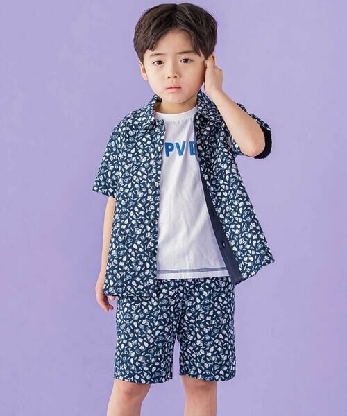 BeBe Petits Pois Vert / ベベ プチ ポワ ヴェール ショート・ハーフ・半端丈パンツ | 【お揃い】ボタニカル柄クライムハーフパンツ(95~150cm) | 詳細3