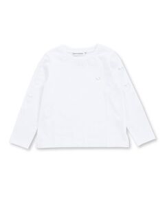 BeBe Petits Pois Vert / ベベ プチ ポワ ヴェール Tシャツ | ハートくり抜き刺しゅう長袖Tシャツ(95~160cm)