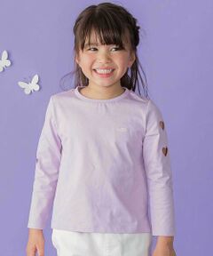 BeBe Petits Pois Vert / ベベ プチ ポワ ヴェール Tシャツ | ハートくり抜き刺しゅう長袖Tシャツ(95~160cm)