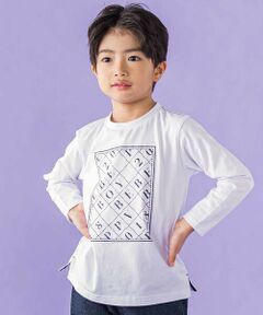 BeBe Petits Pois Vert / ベベ プチ ポワ ヴェール Tシャツ | 刺しゅう風プリント入り長袖Tシャツ(95~150cm)
