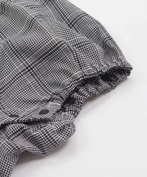 BeBe Petits Pois Vert / ベベ プチ ポワ ヴェール ロンパース | 【お揃い】カノコ＋千鳥格子ベビーロンパース(70~80cm) | 詳細8