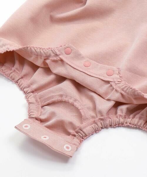 BeBe Petits Pois Vert / ベベ プチ ポワ ヴェール ロンパース | チェックリボンポイントロンパース(70~80cm) | 詳細9