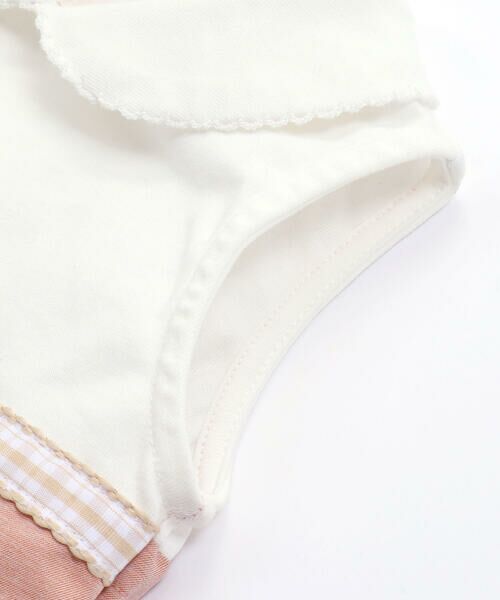 BeBe Petits Pois Vert / ベベ プチ ポワ ヴェール ロンパース | チェックリボンポイントロンパース(70~80cm) | 詳細5