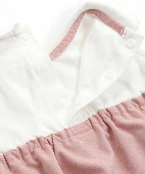 BeBe Petits Pois Vert / ベベ プチ ポワ ヴェール ロンパース | チェックリボンポイントロンパース(70~80cm) | 詳細7