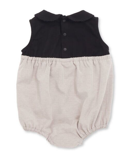 BeBe Petits Pois Vert / ベベ プチ ポワ ヴェール ロンパース | チェックリボンポイントロンパース(70~80cm) | 詳細12